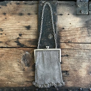 Silver Chain Mail Purse Antique 1930&#39;s - OOAK