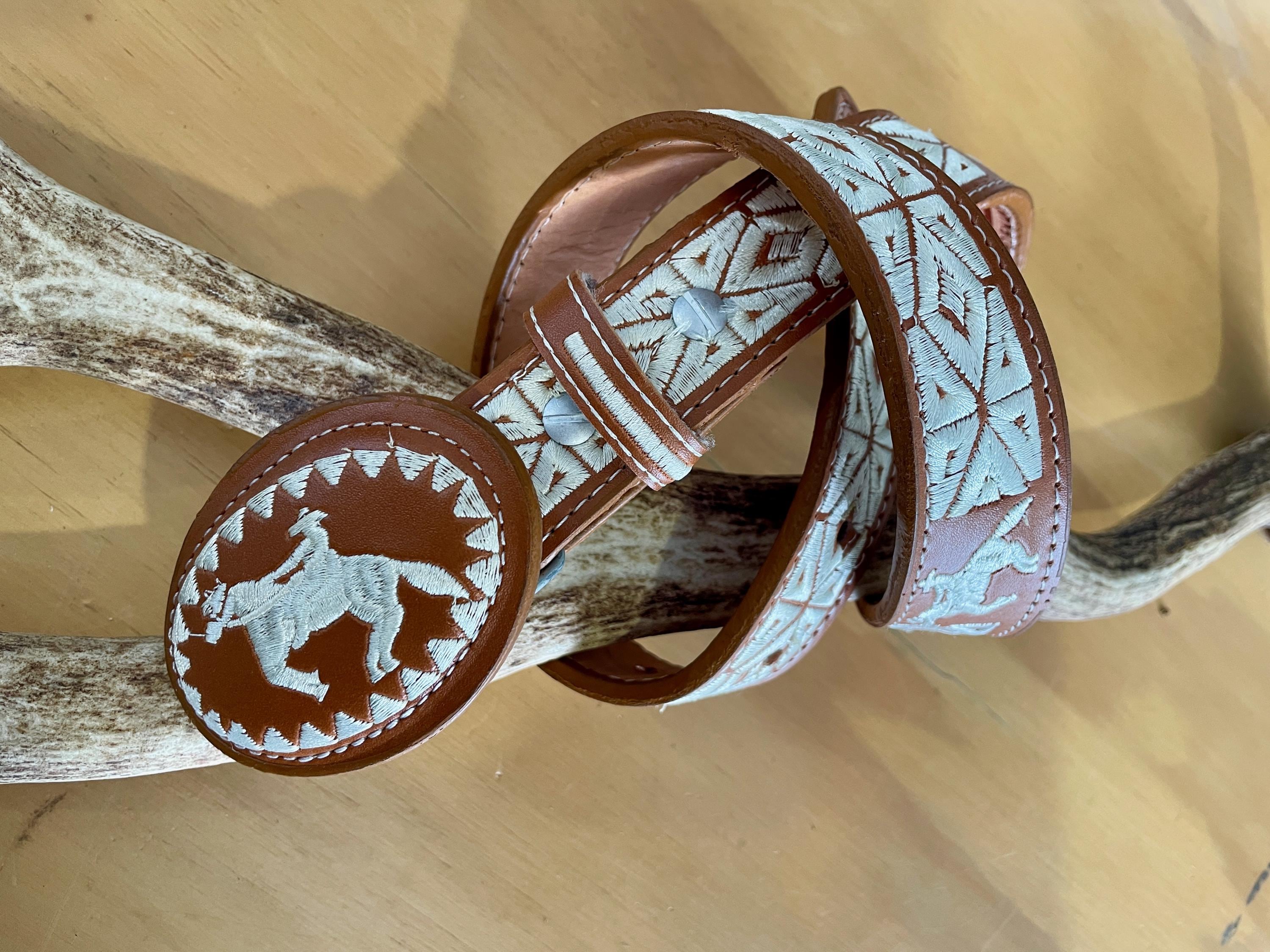 Vintage Tan Western Belt S/M Rockmount Sanded Nubuck Full Grain Leather Belt in Tan main image 4