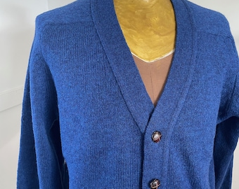 Jaren 1970 vintage pendleton wollen vest - helderblauw, gemaakt in de VS, maat Sz L