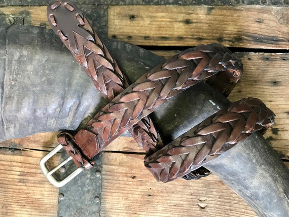 Vintage Leather Belt sz M 1990 main image 4