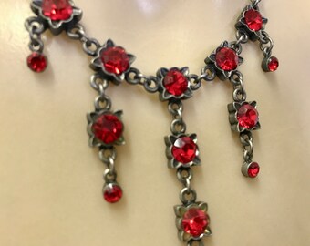 Red Diamante Choker | Etsy