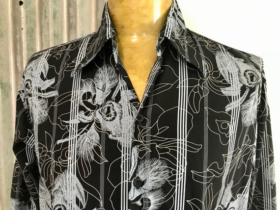 Diesel Navy Abstract Floral Stripe L/S Shirt Sz XL - OOAK - Etsy
