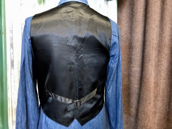 1980's Vintage Patchwork Leather Suede Vest Brown… - image 4