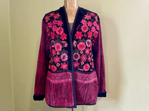 1980's Vintage Pink Handmade Embroidered Guatemal… - image 2