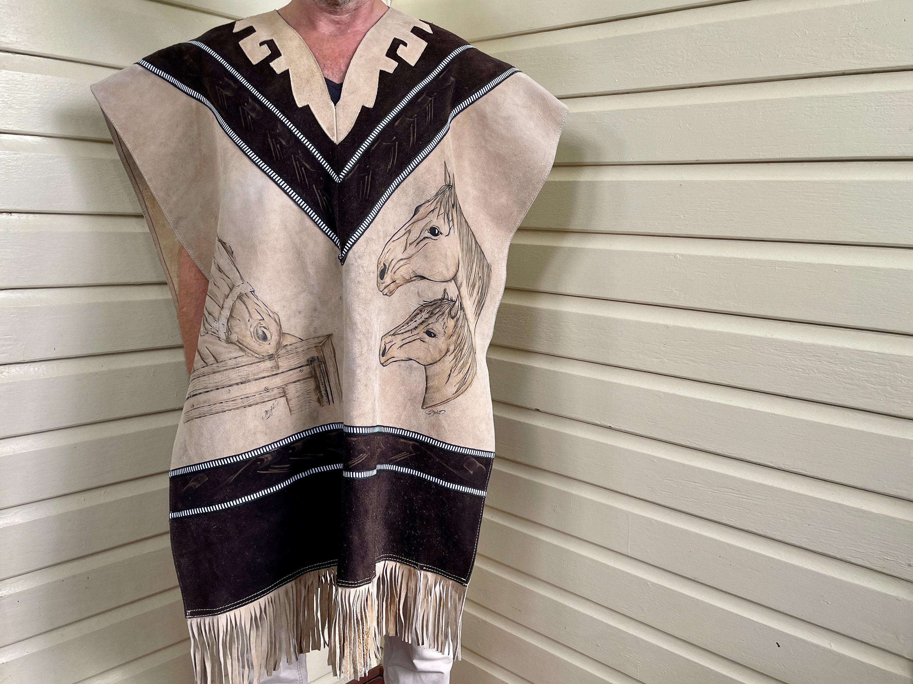 Mexican suede poncho - Etsy 日本