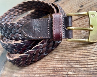 Vintage Calvin Klein Braided Leather Belt – Dark Brown, Made  display picture 2