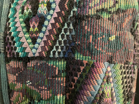 1970's Vintage Green Handmade Embroidered Guatema… - image 3