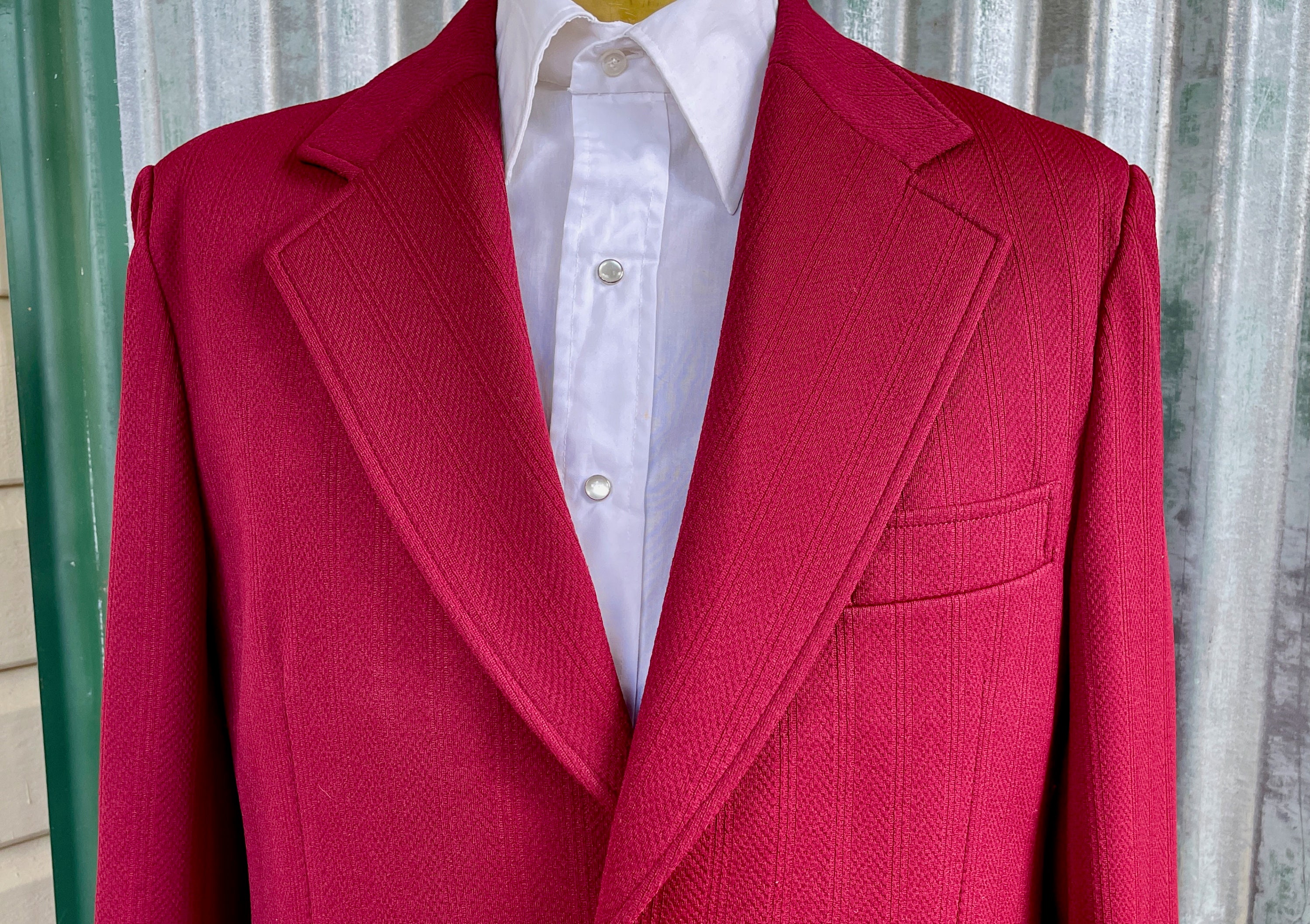 Red wool blazer best sale mens