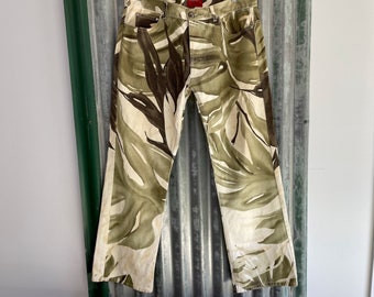 1990's Vintage Hugo Boss Camouflage Trousers Green White Sz 36 - OOAK