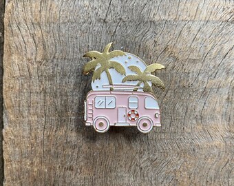 Enamel Pin - Camper Van in Pink