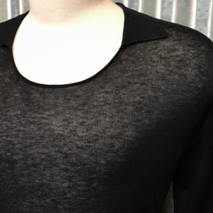 Zara Herren Feiner Modal Schwarzer Pullover mit Kragen Gr. L - Neu - OOAK