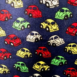 Sale!  Vintage Silk Scarf Volkswagen Beetle Print Made in Italy - Square - OOAK