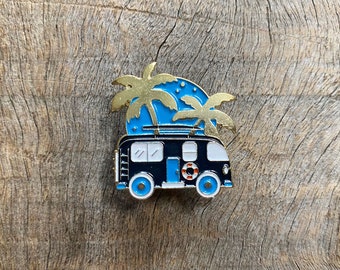 Pin de esmalte - Camper Van em azul
