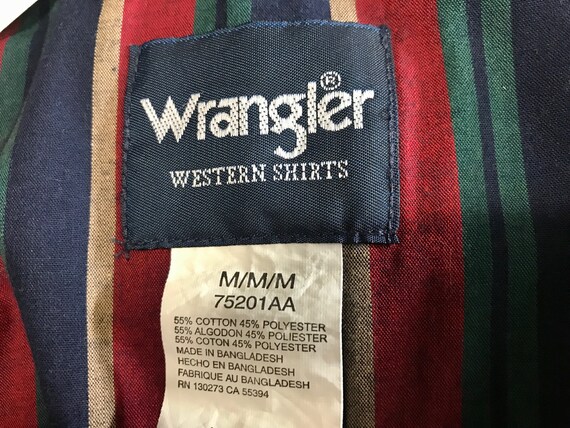 1970's Vintage Western Wrangler Check L/S Shirt Navy … - Gem
