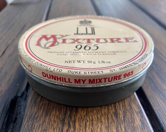 mixture 965 tobacco 1960's Antique Tin - Dunhill My Mixture 965 - Round - OOAK