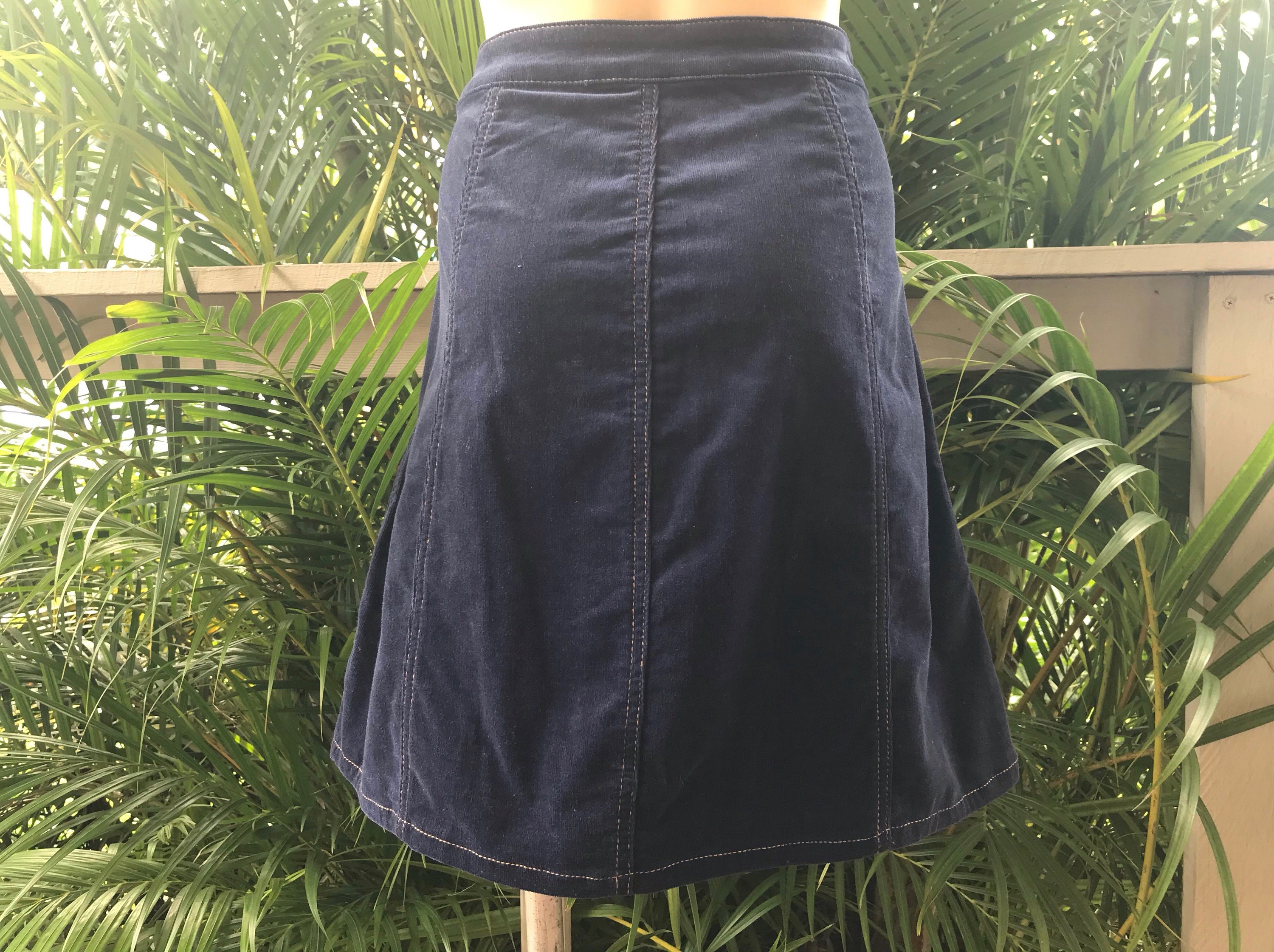 Corduroy mini top skirt navy