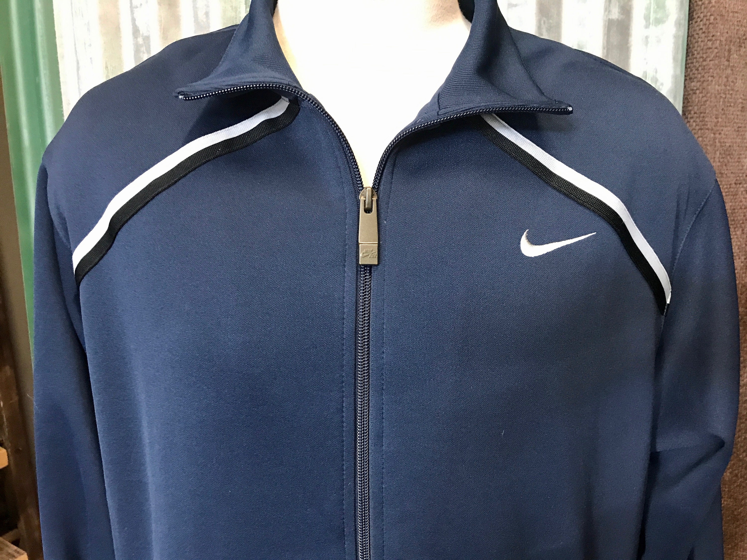 1990's Vintage Nike Navy Track Top Light Jacket Sz XL - OOAK - Etsy