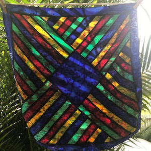 Vintage Silk Scarf Geometric Multi-coloured - Square - OOAK
