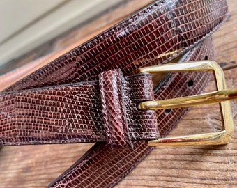 Coach Exotic Skin Genuine Lizard Brown Belt Removable Silver  display picture 1