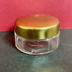 Vintage Glass Jar Tiny Metal Lid Dressing Table Gift Victorian Style - OOAK