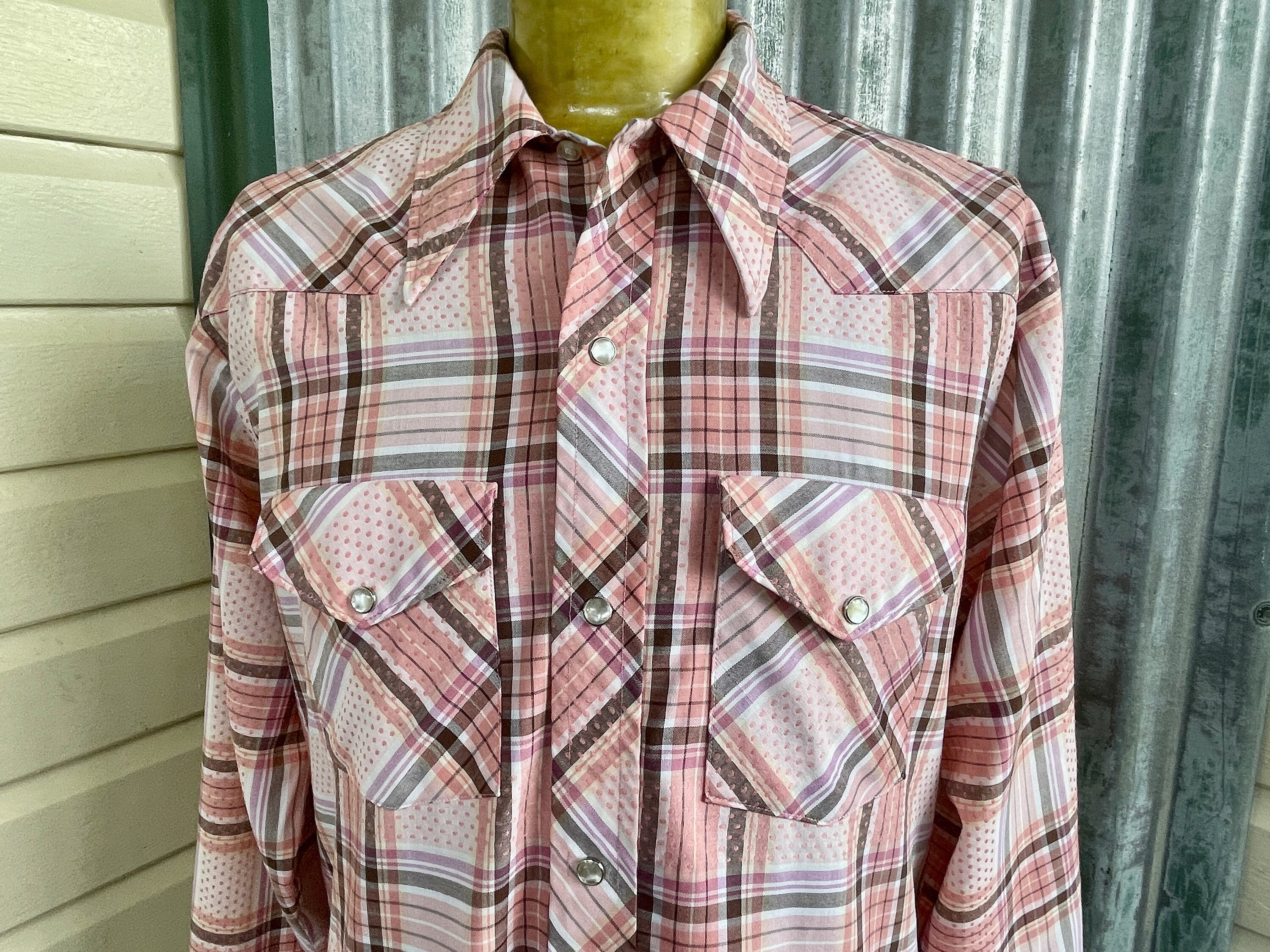 Chemise western Renegade vintage, boutons pression nacre, beige crème - Canada