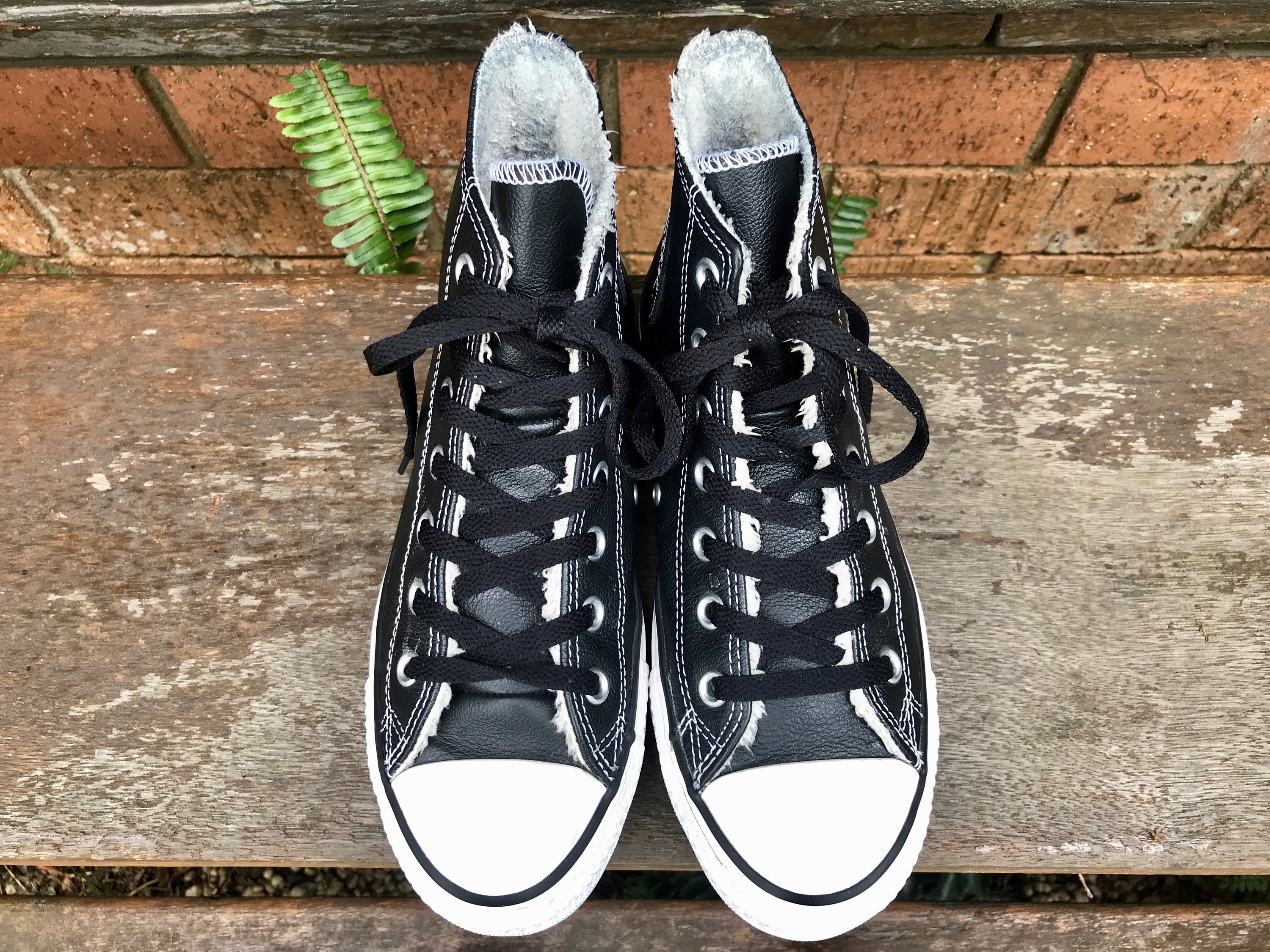 Black Leather Converse High Top All 