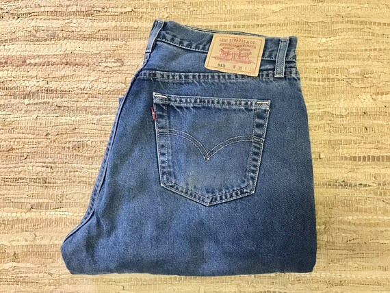 Buy Vintage Levis 513 Jeans Relaxed Tapered Leg Blue Sz 35/32 Online in  India - Etsy