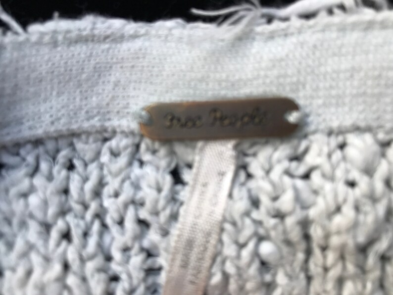Free People Cropped Cotton Jumper – Pale Blue Slouch Knit, Size L image 4