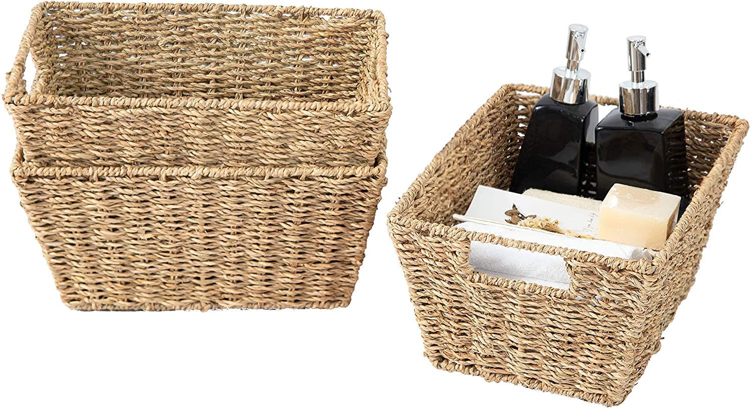 Cestas de almacenamiento de mimbre medio Cesta de pastos | Etsy