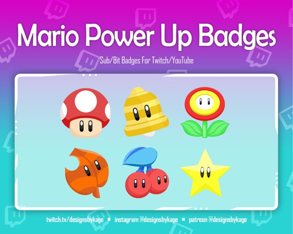Mario Power Up Sub Bit Badges For Twitch And Youtube Channels Etsy Mario Power Up Sub Bit Badges For Twitch And Youtube Channels Etsy