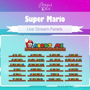 Super Mario x25 Stream Panels | Twitch Panels, Kick Panels | Overlays | Streamer