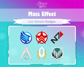 Mass Effect x6 Bit/Sub Badges for Live Streaming / Discord