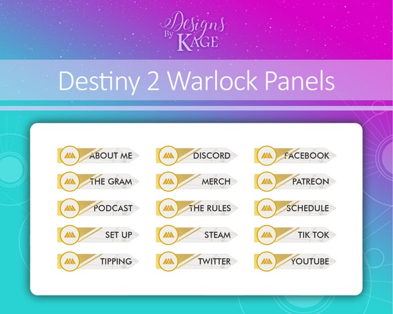 Destiny 2 Titan X15 Twitch Panels 