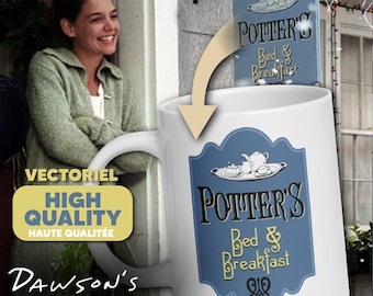 Taza de cerámica de Dawson's Creek, Joey Potter's Bed and Breakfast Capside - Potters B&B, color blanco, 6, 11, 15 y 20 oz, regalo de recuerdo navideño.