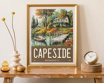 Capeside, Massachusetts - Póster de viaje vintage de Dawson's Creek