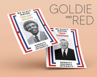 Terug naar de toekomst – Campagneposters van FDR, Goldie Wilson en Red Thomas – Digitale JPG-bestanden – Groot formaat