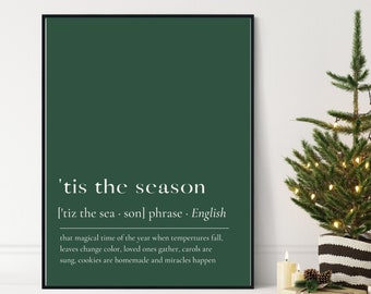Tis the Season Christmas Definition Print | Holiday Wall Art (Digital Download)