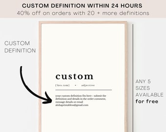 Custom Definition Print, Personalized Dictionary Art (Digital Download)