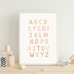 Alphabet Poster Printable Wall Art ABC Poster Alphabet Print Kids Wall Art Boho Nursery Decor Playroom Wall Art Digital Print