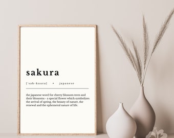Sakura Definition Japanese Print, Cherry Blossom Poster (Digital Download)