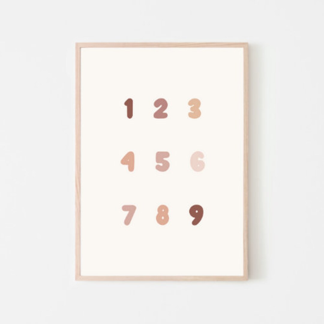 Numbers Poster Printable Wall Art 123 Boho Poster Numbers Print Kids ...