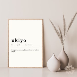 Ukiyo Definition sign, Ukiyo definition print, Download definition, Japanese print, Japanese poster, Japanese quotes