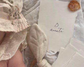 Baby Milestone Cards, Cotton Paper, First Year Photo Prop, Birth Gift