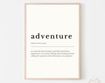 Impression définition aventure, dictionnaire art moderne (téléchargement numérique)