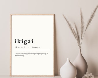 Ikigai Definition Print, Japanisches Poster (Digital Download)