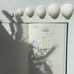 習慣記録ジャーナル I 6 x 9インチのベッドサイズ、ペーパーバックとハードカバー I 毎週の習慣 | 新年の抱負