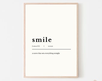 Smile Definitie teken, Smile definitie afdrukken, Download definitie, Glimlach afdrukken citaat, Glimlach poster, AFDRUKBARE kunst, glimlach, glimlach afdrukken jpg