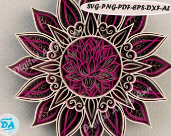 Download Lotus Mandala Svg Etsy