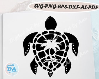Sea Turtle Palm Tree Etsy