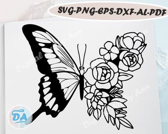 Download Floral Butterfly Svg Etsy